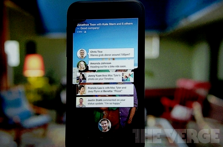 Facebook Home - notificările