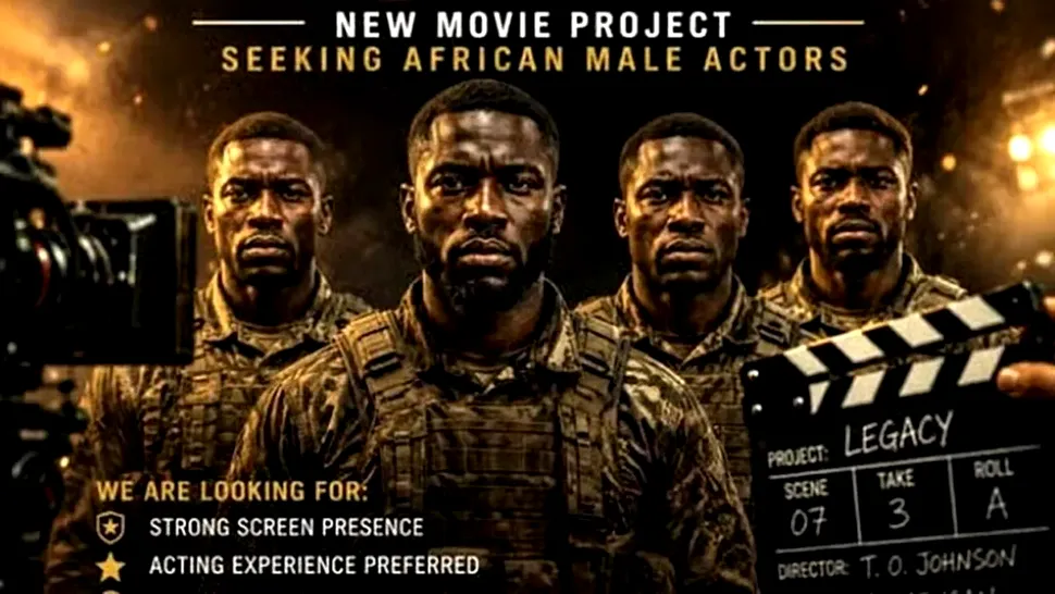 Reclamă online prin care se caută actori africani pentru filme de acțiuni. În realitate, tinerii de culoare sunt trimiși pe front în Ucraina