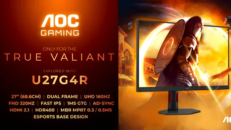 AOC GAMING U27G4R, monitor de gaming dual-frame: 4K @ 160 Hz sau 1080p @ 320 Hz
