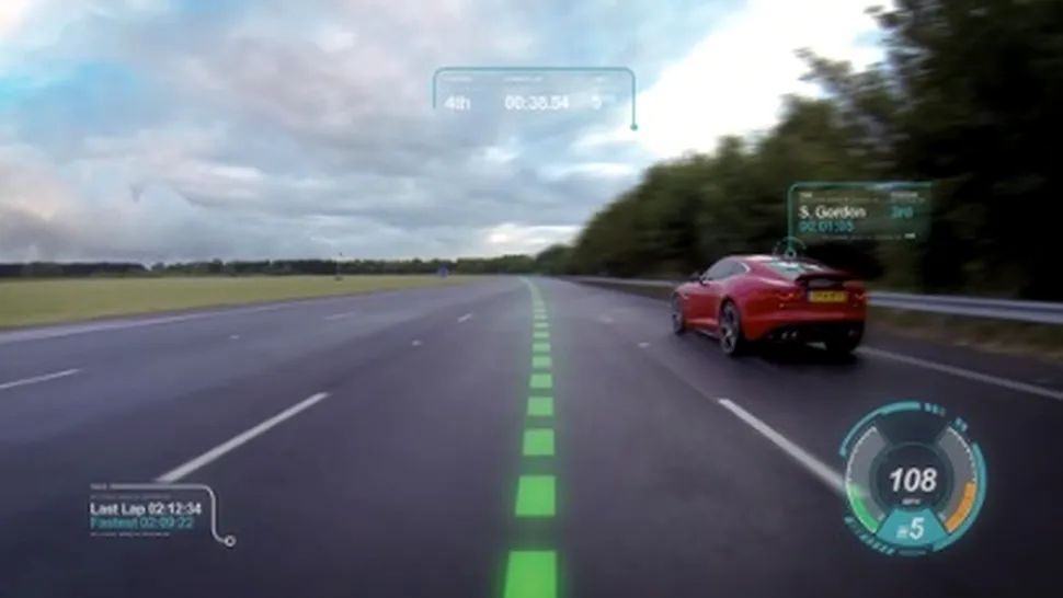 Jaguar demonstrează Virtual Windscreen, parbrizul cu afişaj VR pentru autoturismele viitorului