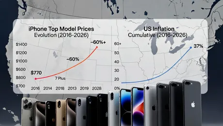 Prețurile iPhone-urilor de top au crescut cu 60% în ultimul deceniu. Inflația din SUA a avansat cu doar 37%