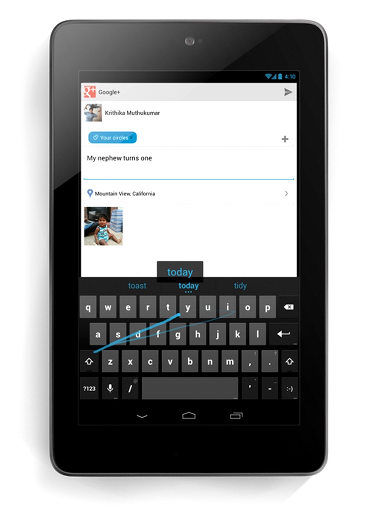 Android 4.2 - noua tastatură cu funcţie Gesture Typing