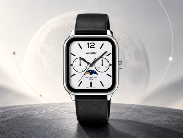 Casio lansează în SUA un ceas clasic cu fazele lunii și design rectangular inspirat de Apple Watch