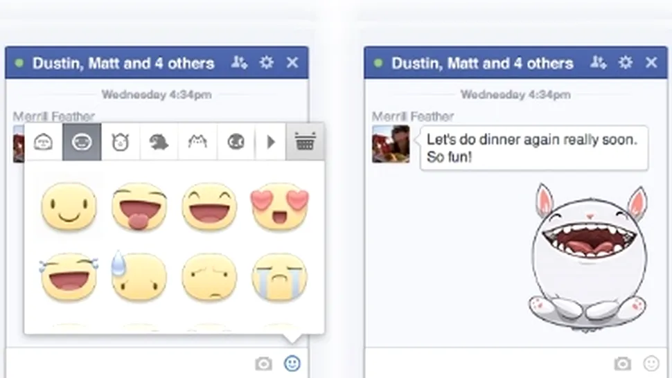 Facebook Stickers - emoticoanele gigant invadează web chat-ul  de pe Facebook