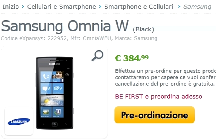 Samsung Omnia W