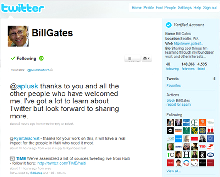 Bill Gates are cont pe Twitter