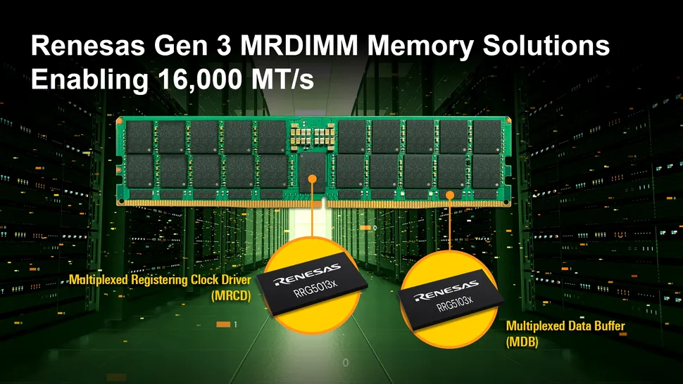 Memoriile DDR5 MRDIMM câștigă teren. Renesas pregătește un cipset de până la 16.000 MT/s