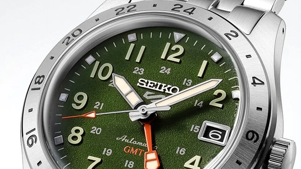 Lansare discretă de la Seiko: Două noi ceasuri 5 Sports Field GMT cu tentă militară, sub 500 de euro