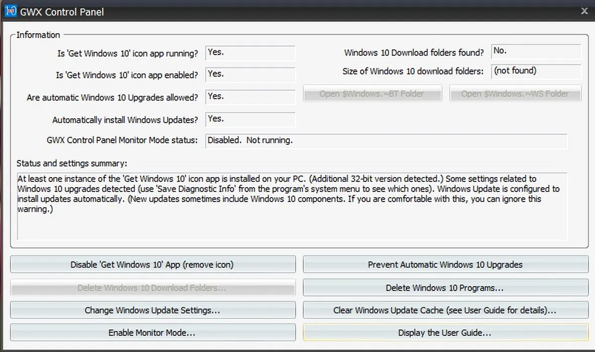 GWX 3.0 Скриншоты. Панель управления Wizard 1. GWX 56 а1 кнопки. Install and update all your programs. Enable status