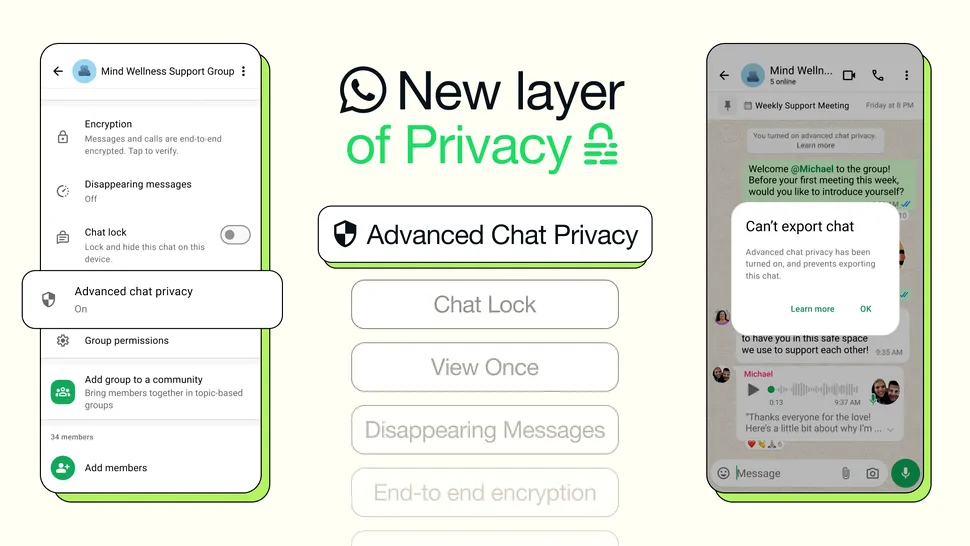 WhatsApp oferă o nouă funcție: Advanced Chat Privacy
