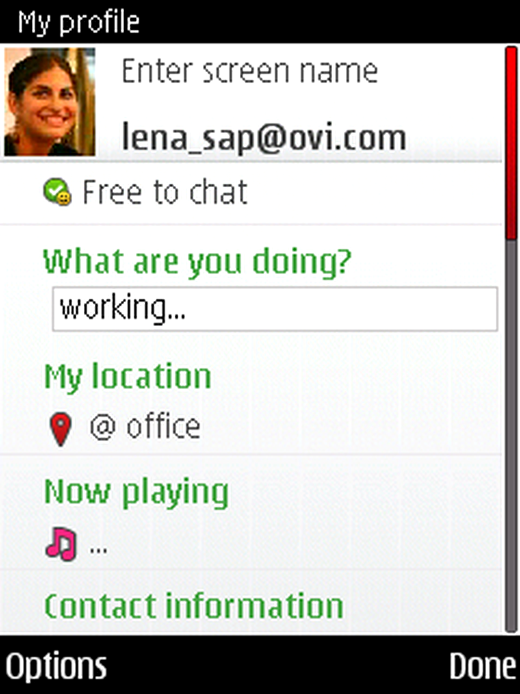 Ovi Contacts