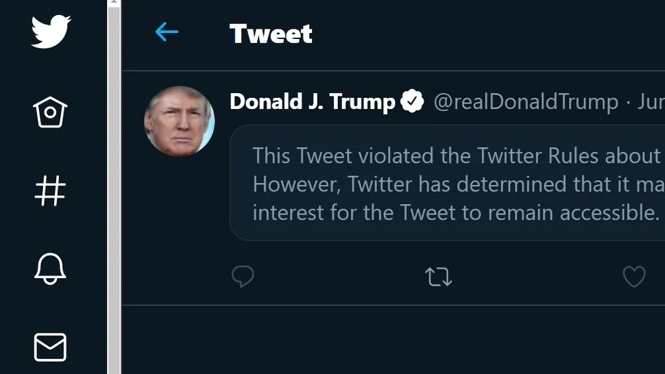 Twitter „cenzurează” încă un mesaj al președintelui SUA, Donald Trump
