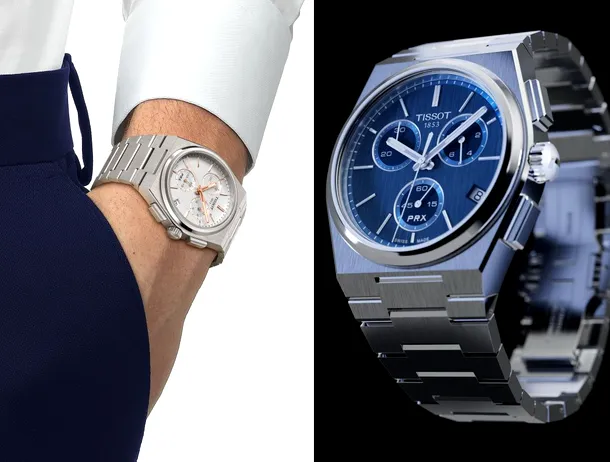 Noul Tissot PRX Chronograph este de peste 4 ori mai ieftin decât versiunea automată. Are o carcasă de 41 mm și funcție split-seconds