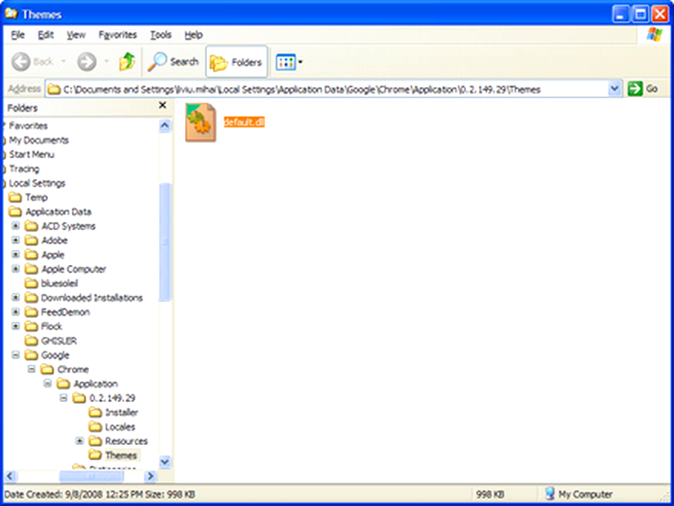 Google Chrome directory
