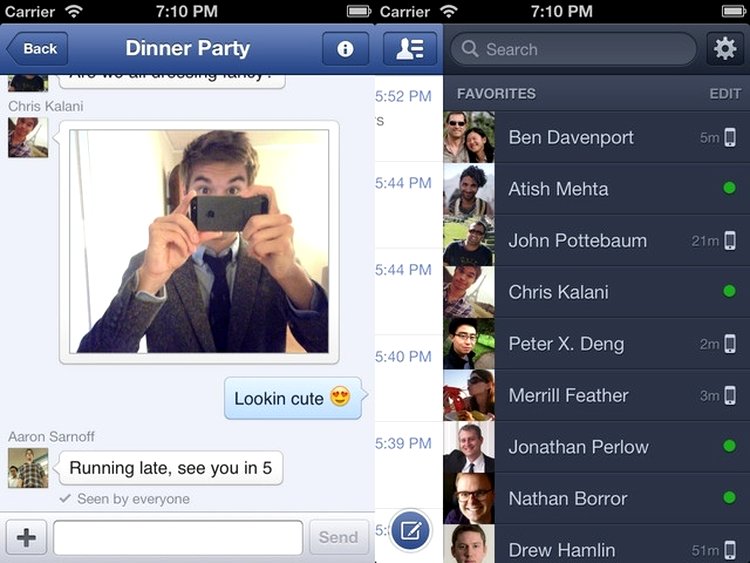 Facebook Messenger cu suport pentru mesagerie vocală