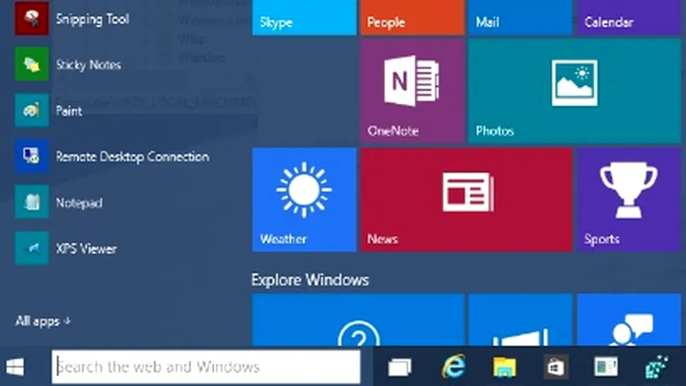 Windows 10 reintroduce efectele de transparenţă. Primul beneficiar: noul Start Menu