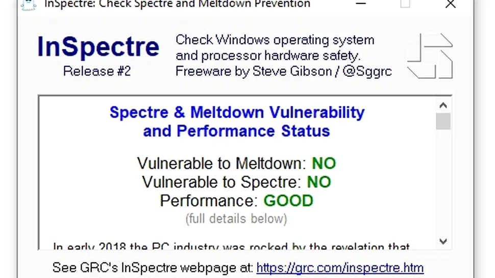 inSpectre, aplicaţia care îţi permite să activezi/dezactivezi patch-urile Meltdown şi Spectre, optând între securitate sporită sau creşterea performanţelor