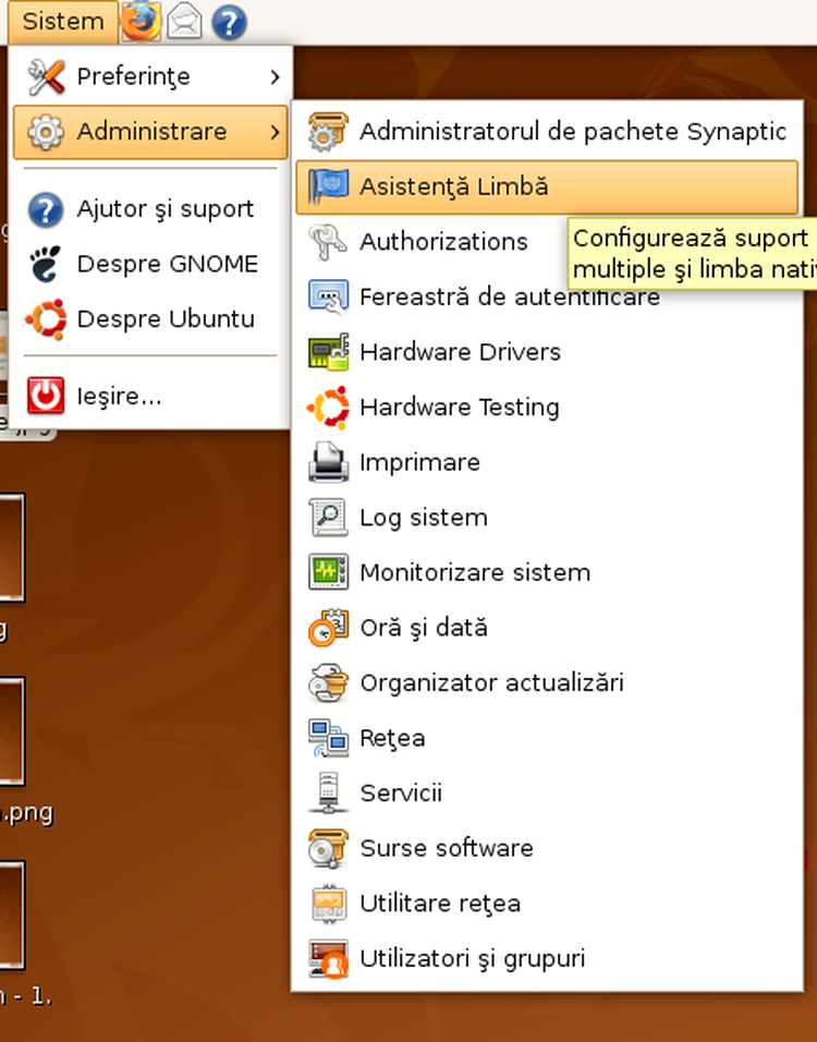 Administrare, control panel in Ubuntu