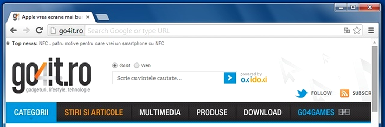 ...şi noul mod de lucru cu opţiunea Origin Chip activată în Chrome 36 Canary