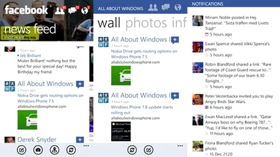 Facebook pentru Windows Phone 8 aduce performanţe mai bune