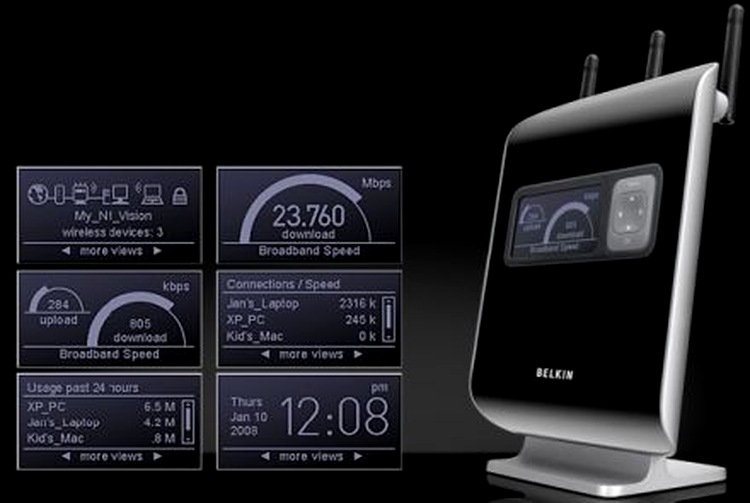 Belkin N1 Vision – informaţiile afişate