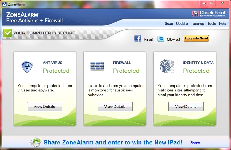 Check Point: ZoneAlarm Free Antivirus + Firewall 10.2