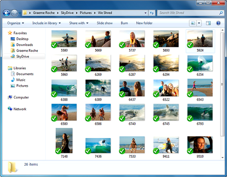 Microsoft SkyDrive photo sharing