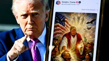 Imaginea AI care îl arată pe Trump ca Iisus, acuzată de blasfemie. Vedete și lideri religioși reacționează dur