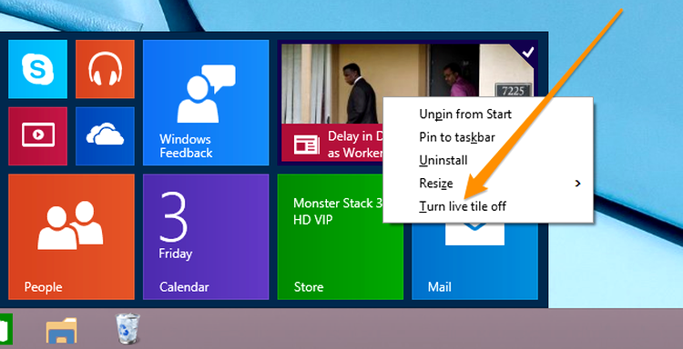 Windows 10 foloseşte Live Tiles
