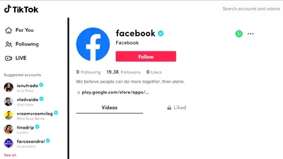 Facebook și-a făcut cont oficial pe TikTok