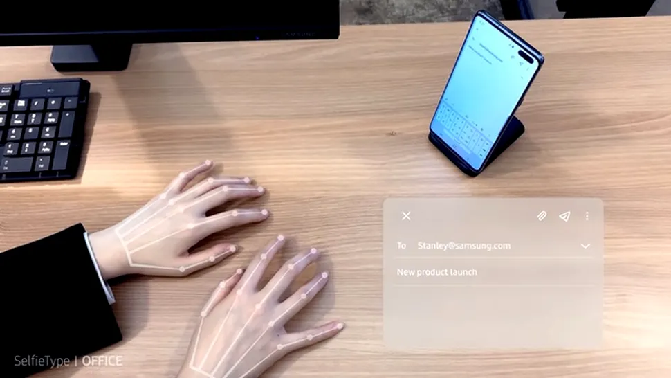 Selfie Type: tastatura invizibilă de la Samsung pentru smartphone-uri pentru cei care scriu fără să se uite la butoane