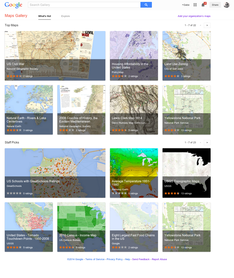 Google lansează Maps Gallery, un atlas digital cu hărţi de tot felul
