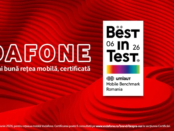 Vodafone România obține, pentru al cincilea an consecutiv, certificarea umlaut „Best in Test” pentru rețeaua sa mobilă