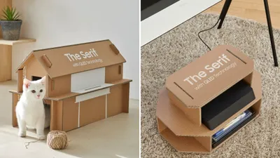Cutiile de televizoare Samsung vor putea fi transformate în căsuțe pentru pisici