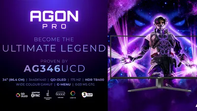 AOC AGON PRO AG346UCD, nou monitor panoramic de gaming cu tehnologie QD-OLED