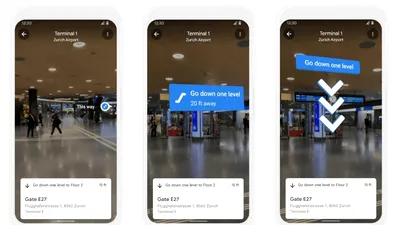 Google Maps poate oferi indicații Live View pentru orientarea în mall-uri sau aeroporturi