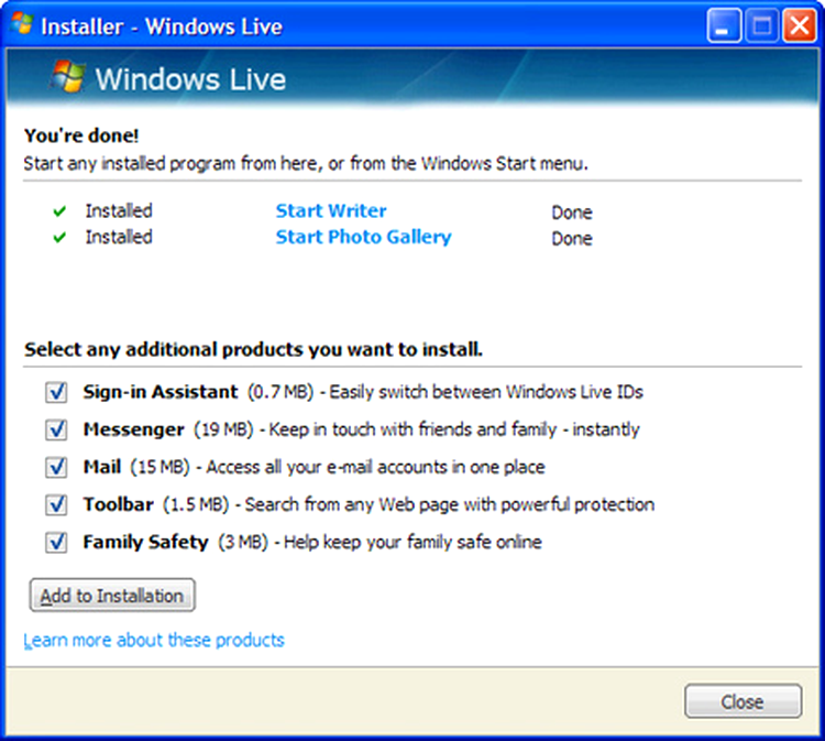 Windows Live Installer