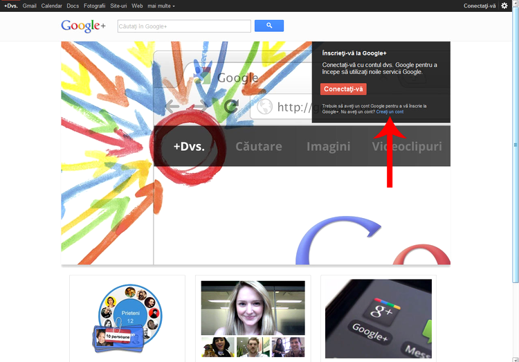 Creare cont Google+