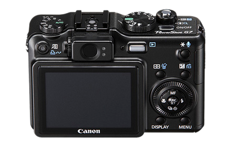 Canon G7, vedere din spate