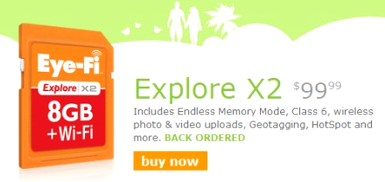 Eye-Fi Explore X2 - acolo încap 8 GB şi o placă de reţea wireless