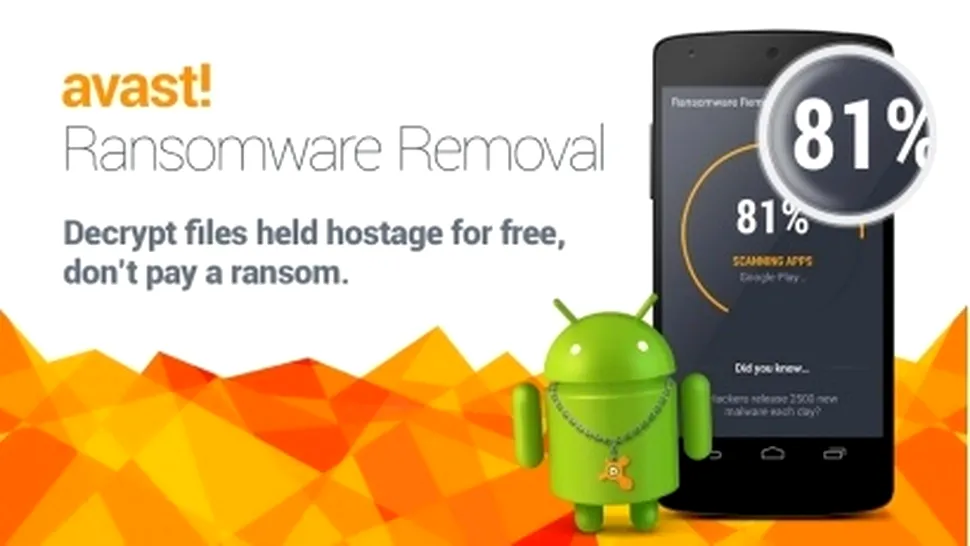Avast furnizează o aplicaţie capabilă să cureţe telefoanele infectate cu ransomware