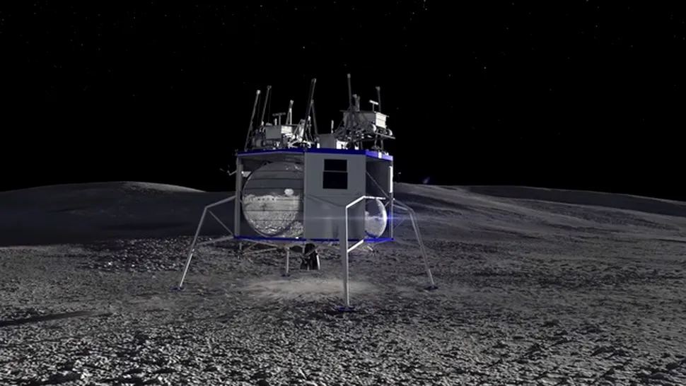 Compania spaţială Blue Origin a dezvoltat o capsulă pentru aterizarea pe Lună