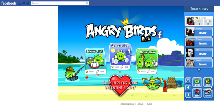 Angry Birds pe Facebook