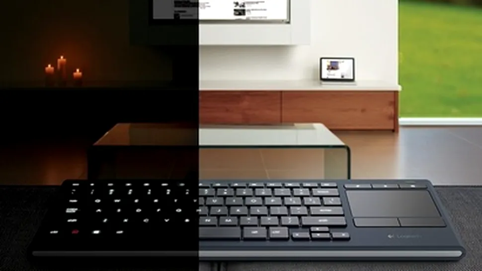 Logitech Illuminated Living-Room, o tastatură wireless HTPC cu touchpad si iluminare de fundal