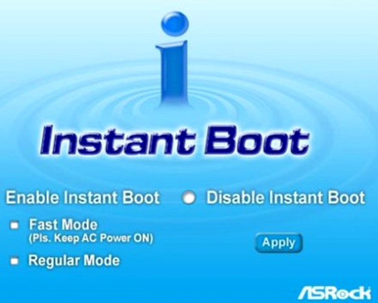 Instant Boot, o facilitate oferita de ASRock