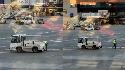 O privire inedită asupra manipulării bagajelor în aeroport (cu un incident neașteptat) - VIDEO