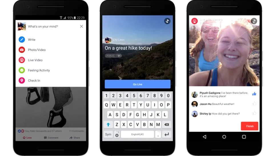 Utilizatorii de Android pot acum iniţia transmisii live pe Facebook