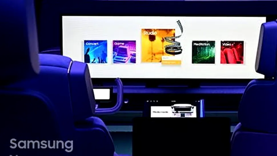 Samsung prezintă un ”cockpit digital” pentru autoturisme, cu ecran de 49 inch retractabil