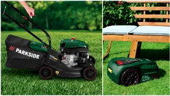 Trei dispozitive de tuns gazonul Parkside, disponibile în curând la Lidl: robot, mașină pe benzină și trimmer