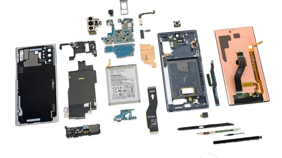 Galaxy Note10+ este complicat de reparat acasă. Display-ul este cel mai greu de înlocuit